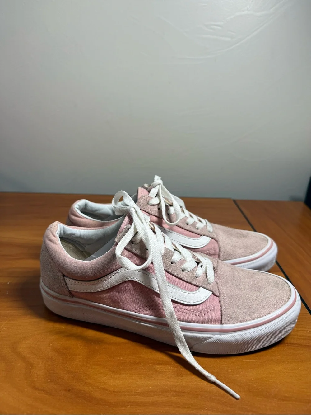 Vans Old Skool Suede Leather Blush Pink Sneaker Skate Low Top W7‎